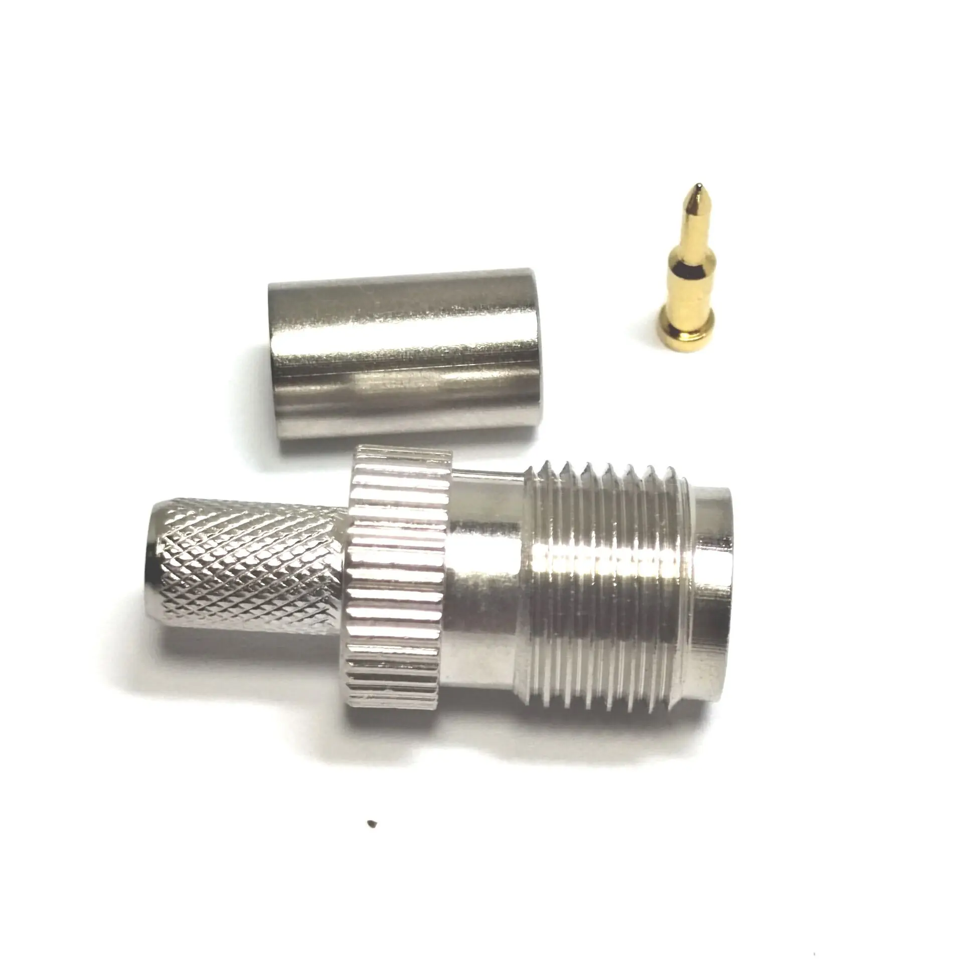 Nickel plated RP Tnc female jack  lmr240 H155 cable  crimp straight Reverse polarity RF coax  connector details