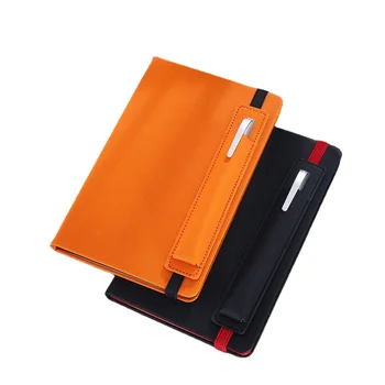 Custom Logo PU Leather Notebook libretas A5 Diary Notebook With Elastic Band And Pen Holder