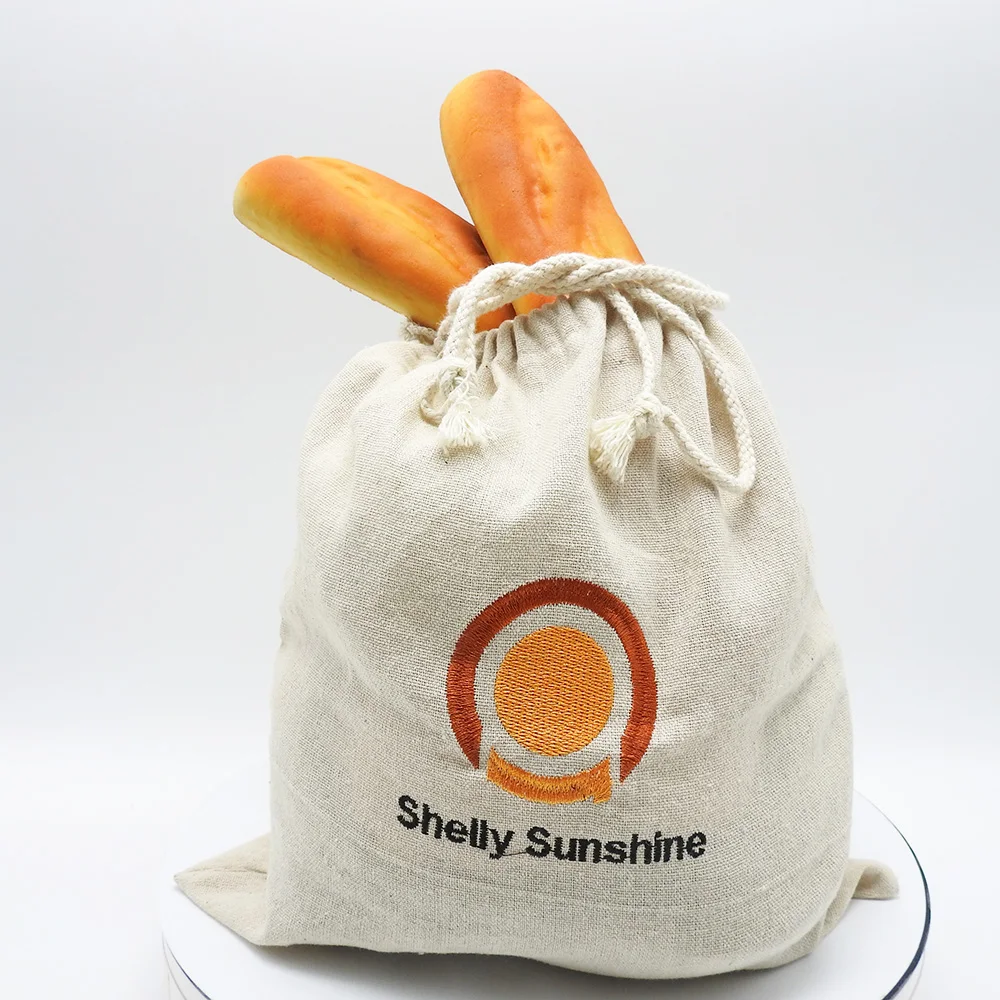 Wholesale Organic Natural Linen Cotton Unbleached Linen Bread Bag With Drawstring Buy Hot