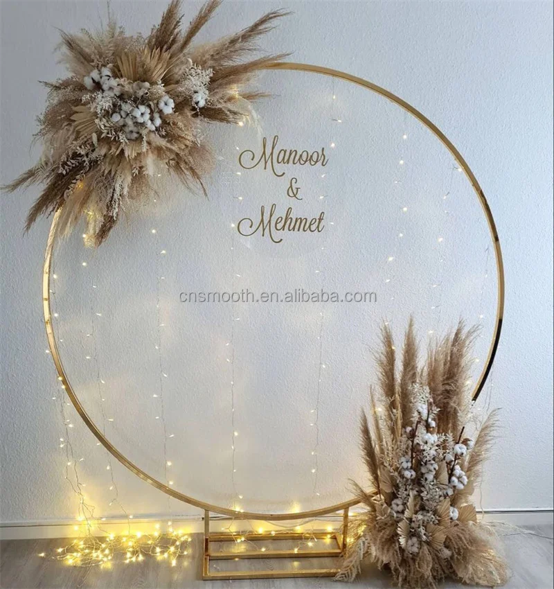 Professional Manufacturer Exquisite Backdrop Gold Metal Round Arch ...