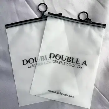 Wholesale customized printed logo packaging bag shirt packaging slider zip lock frosted bag clothing plastic zipper bag