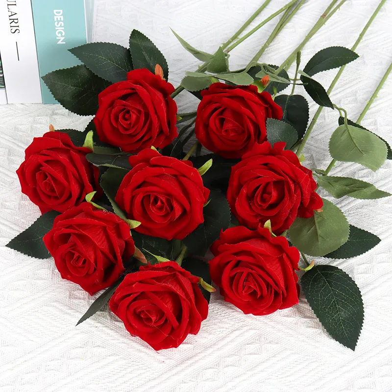 Silk Single Rose Pearl Flower Artificial Rose Eco-friendly Thanksgiving Graduation Christmas Mother's Day Easter Valentine's Day