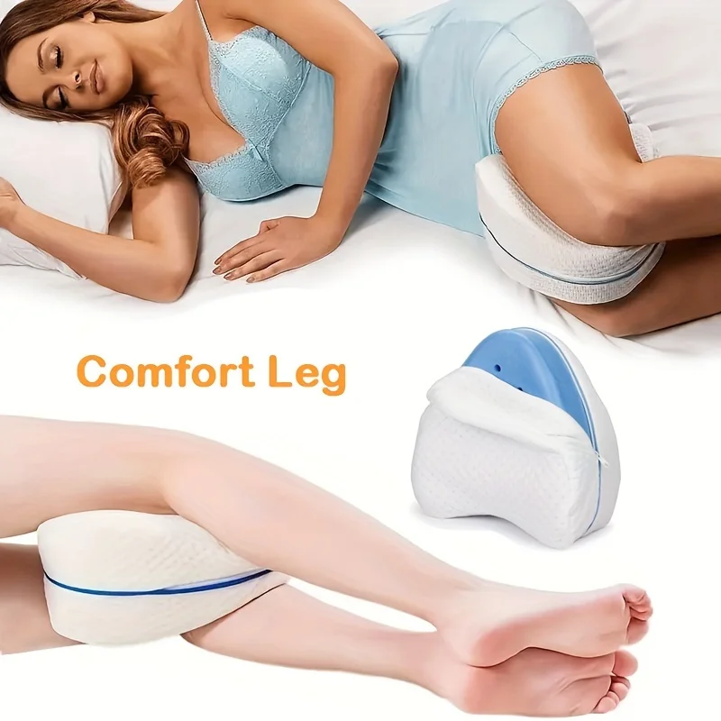 Memory Foam Knee Pillow With Strap Leg Support Cushion Contour Knee Leg Pillow Ergonomic Side