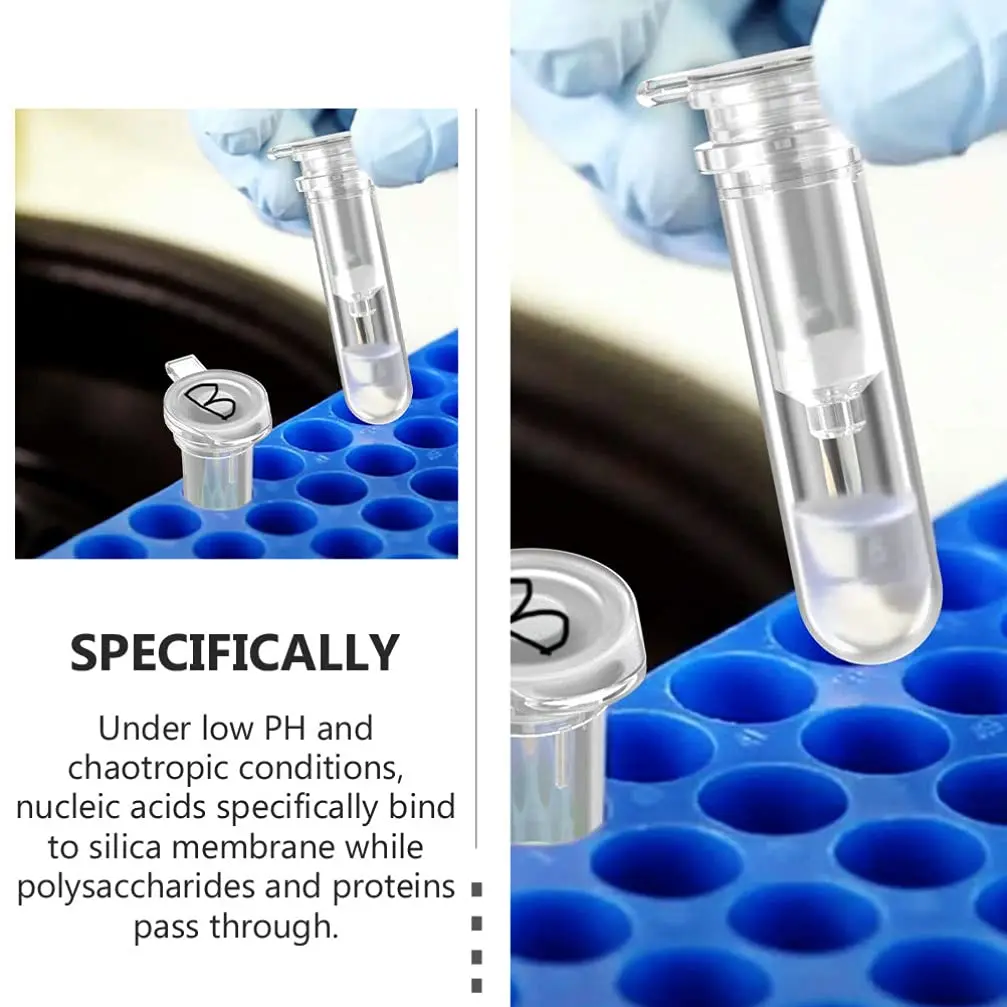 Plastic Dna Rna Purification Silica Membrane Spin Column Extraction