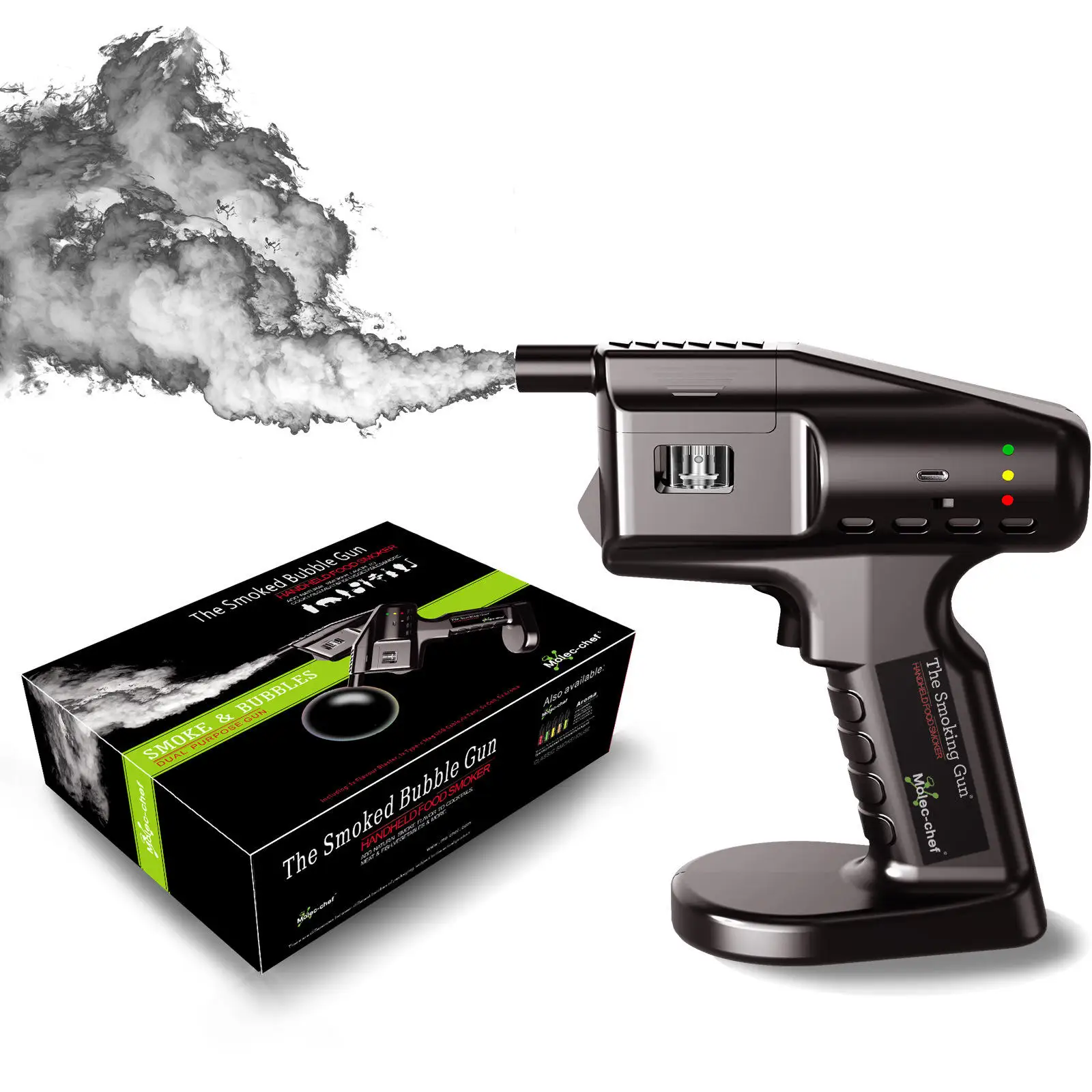 Free Logo Barman Smoke Bubble Machine Gun Pistola De Vapor Keffc Smoking Portable R Infuser Handheld for Party