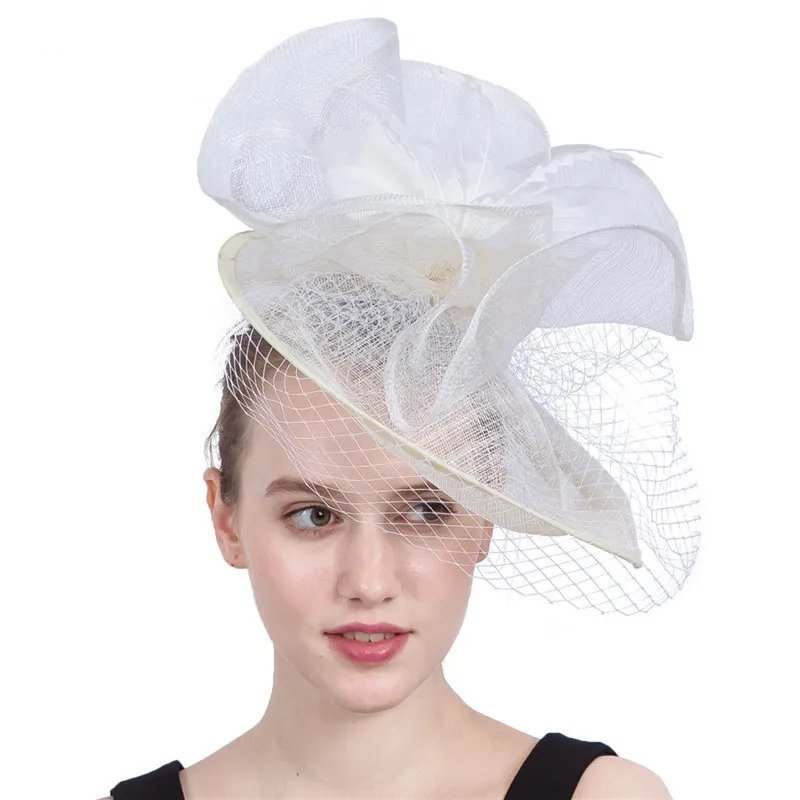 New Linen Handmade Sinamay Church Hat 