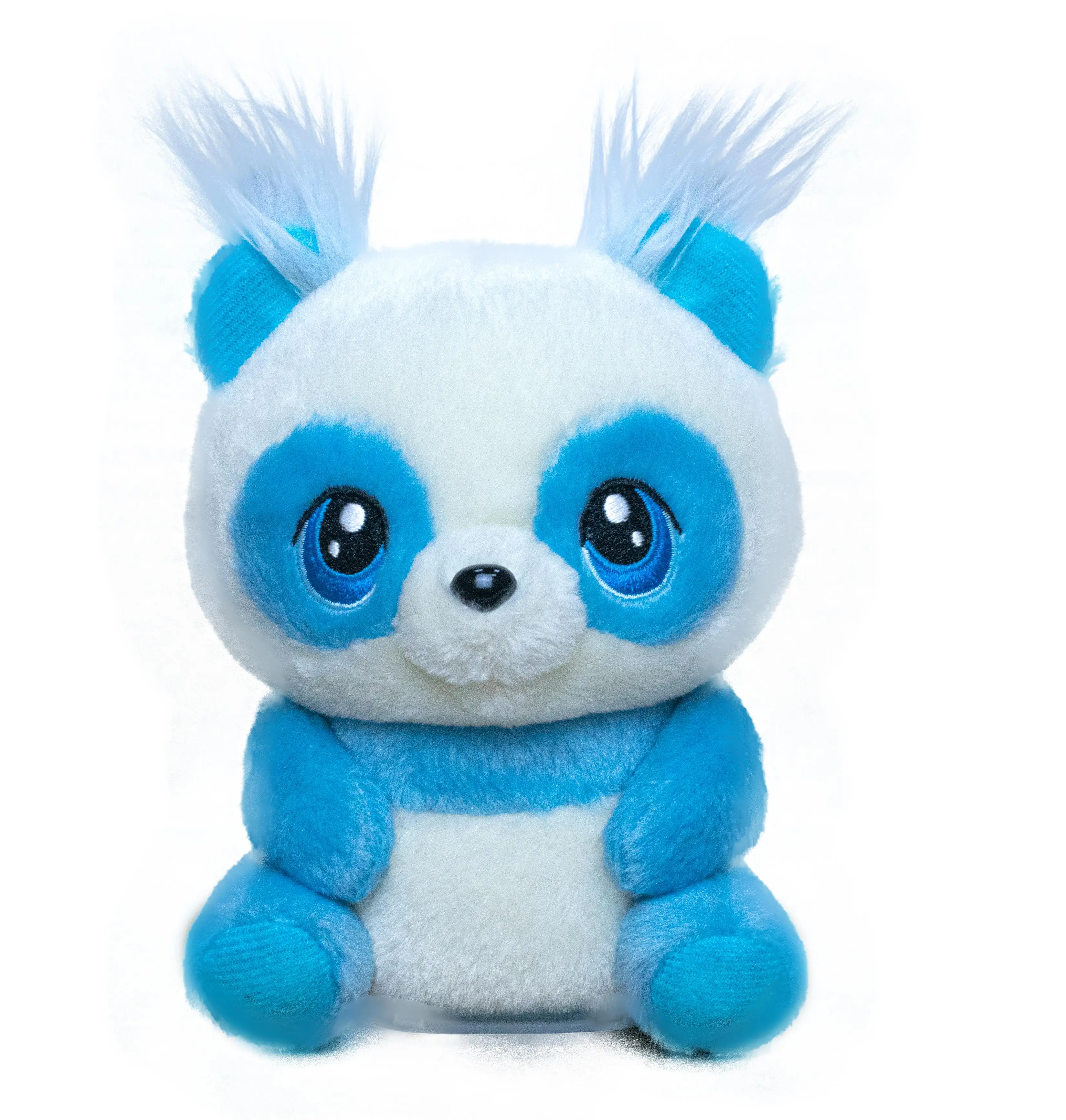 Interactive Blue and White Panda Plush Stuffed Animal Electronic with Repetitive Speech Made of Cotton for Children