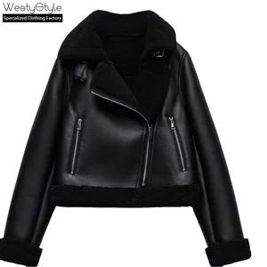 Women's Chic Black Vintage Regular Sleeve Turn-down Collar Reversible Print Trench Woven Zipper Faux Fur Decorated Tops