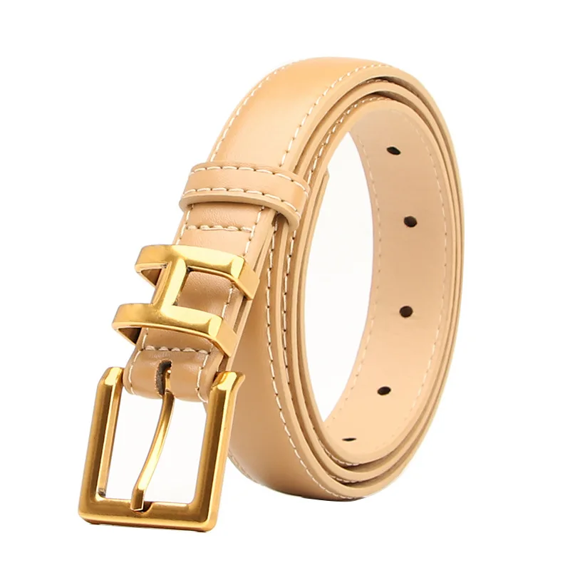 New Vintage Alloy Letter Buckle Belt Women S Ins Style Fashion Versatile Jeans Simple Versatile