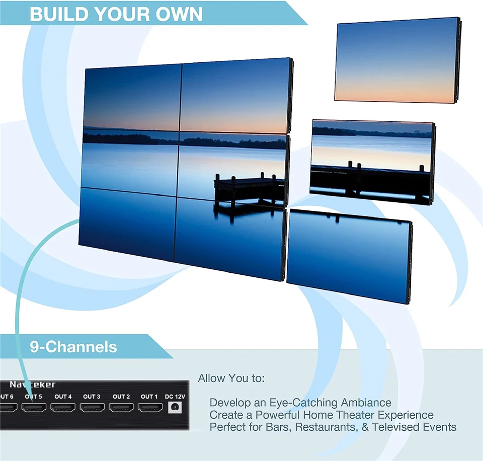 3x3 9 Screen 4K HDMI DVI TV Video Wall Controller - OEM
