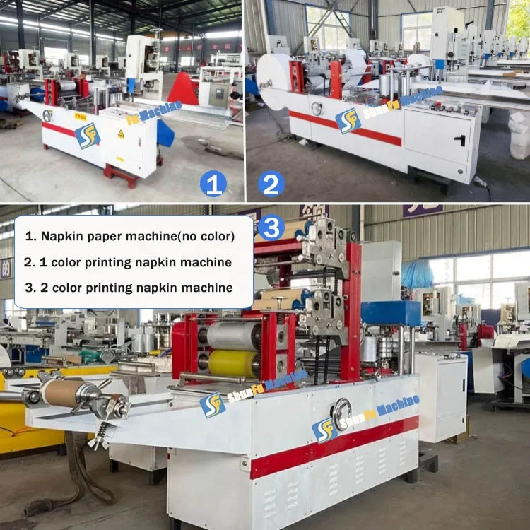 Multi Function Plastic Bag Tissue Papers Packing Use Napkin Paper Making Machine with 2 Color Printing