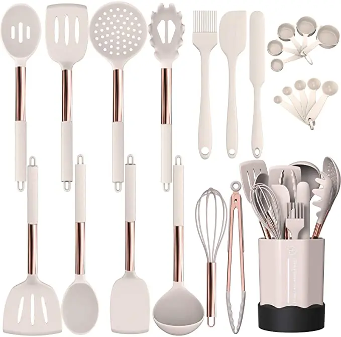 VINGO Ustensile de Cuisine en Silicone avec Support, Outils de