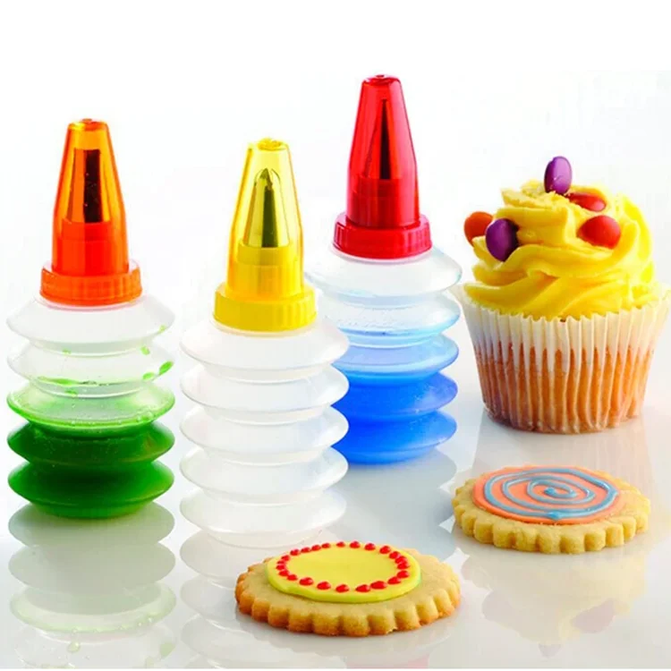 Mini Baking DIY Icing Piping Plastic Cakes Cream Decorating Squeeze Bottle