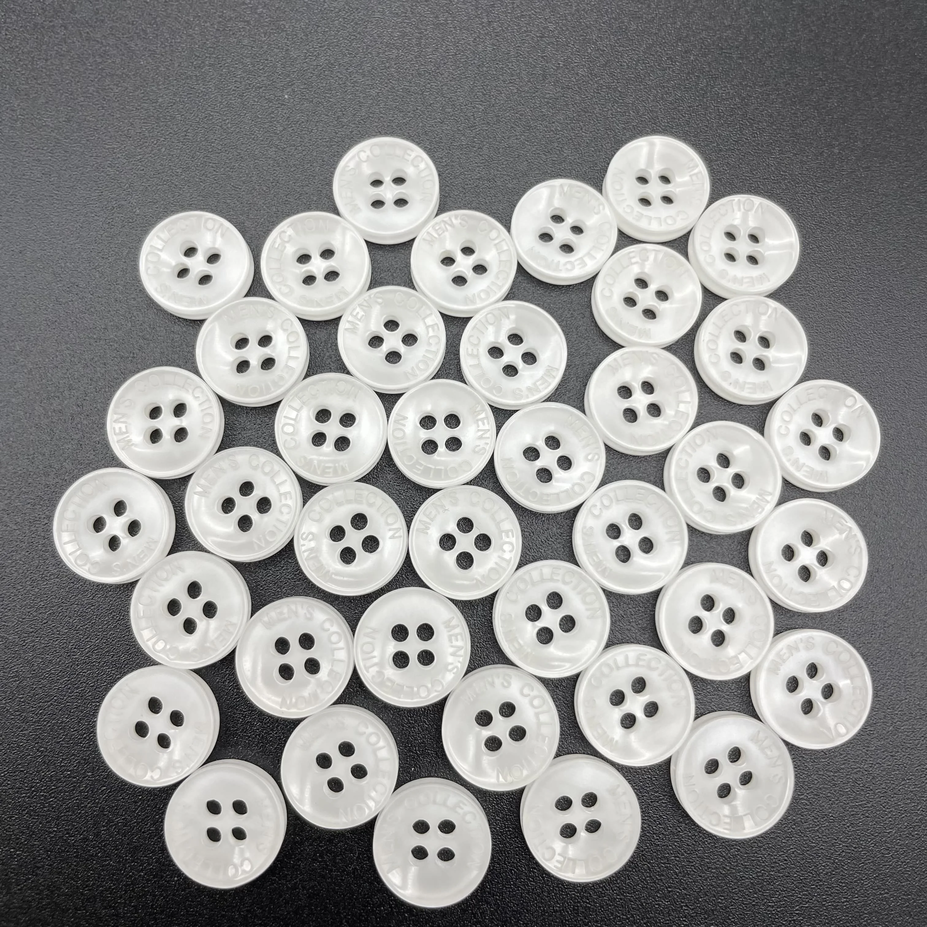 10mm Customize Logo White Small Buttons for Sewing Crafts Resin Buttons Bulk Shirt Clothes Flatback Buttons