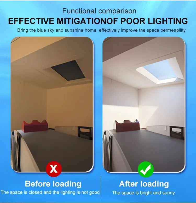 App Controlled Skylight Light Panel Simulating Natural Daylight for Indoor Use in Hotel Office Restaurant