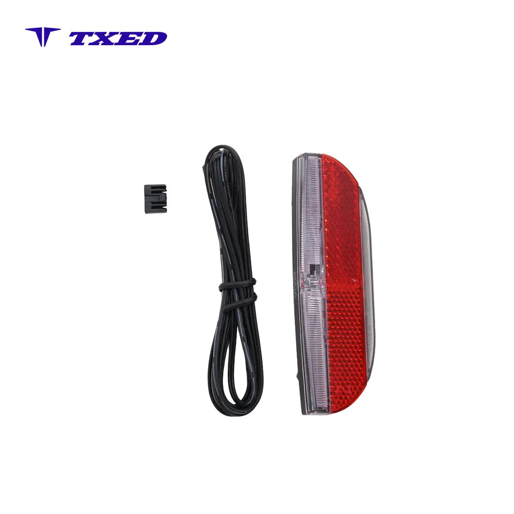 6V IPX4 Waterproof Bicycle Rear Power Light with LED Switch PC Material 2m Wire 80mm Hole Distance