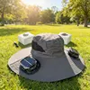 Gorra con ventilador solar y 2 ventiladores cuadrados - gris oscuro sólido