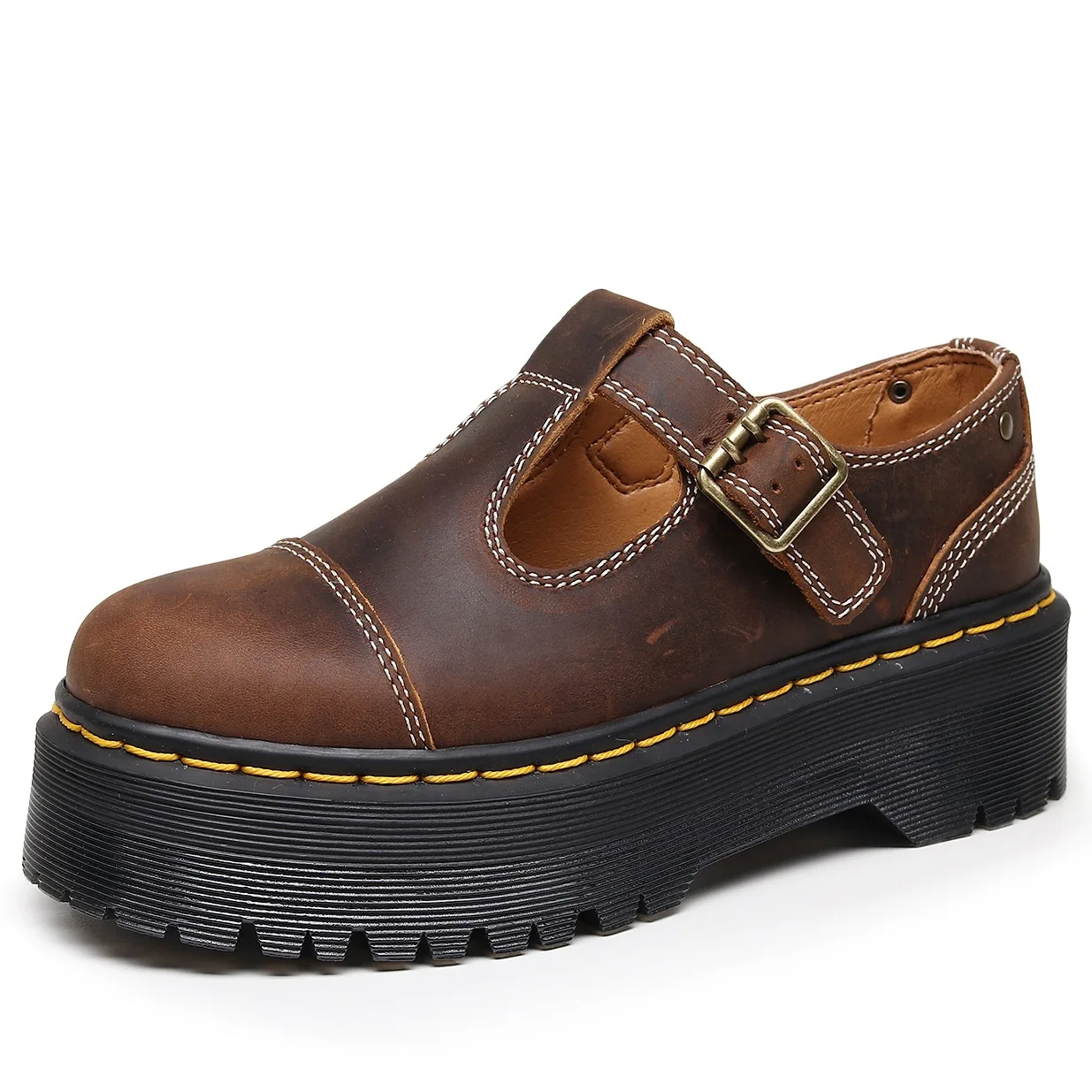 Women's Dress Shoes for Lady Retro Design Genuine Leather Loafers Women Pumps Platform Sneakers Height Increasing Elegant Preppy Women's Dress Shoes for Lady Retro Design Genuine Leather Loafers Women Pumps Platform Sneakers Height Increasing Elegant Preppy