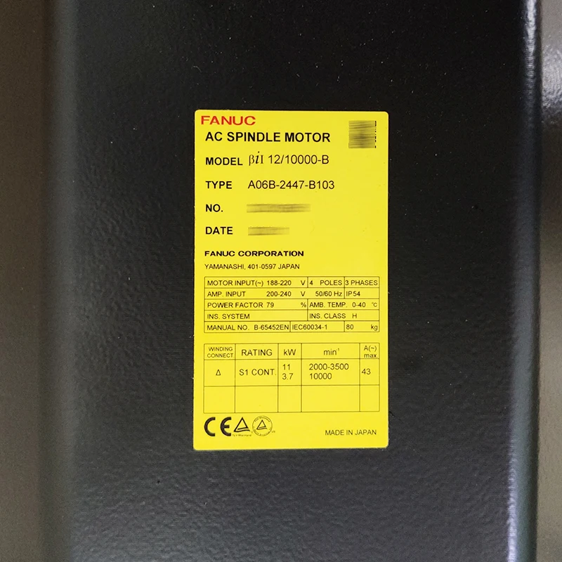 Động Cơ Trục Ch&iacute;nh AC Gốc Mới Fanuc BiI 12/10000-B A06B-2447-B103