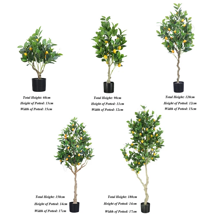 Snm168 Simple Nordic Style Potted Lemon Tree Green Plant Indoor Decoration Fake Artificial
