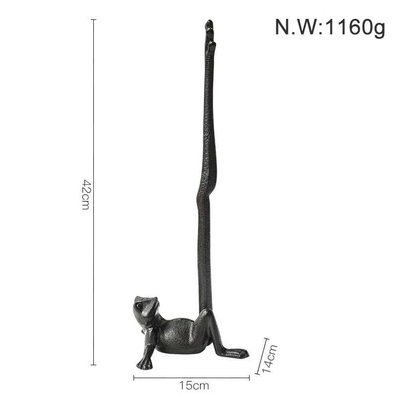 Esschert Design Cast Iron Frog Bathroom Toilet Kitchen Tissue Roll Paper Holder Storage Shelf