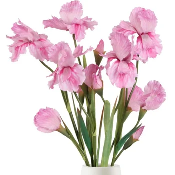 Artificial Iris Flowers Pink Long Stem Silk Flowers for Wedding Christmas Home Table Part Office Vase Centrepiece Decoration