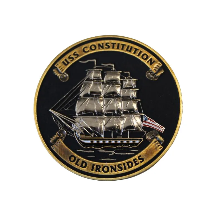 Antiqued Brass USS Constitution Money Clip