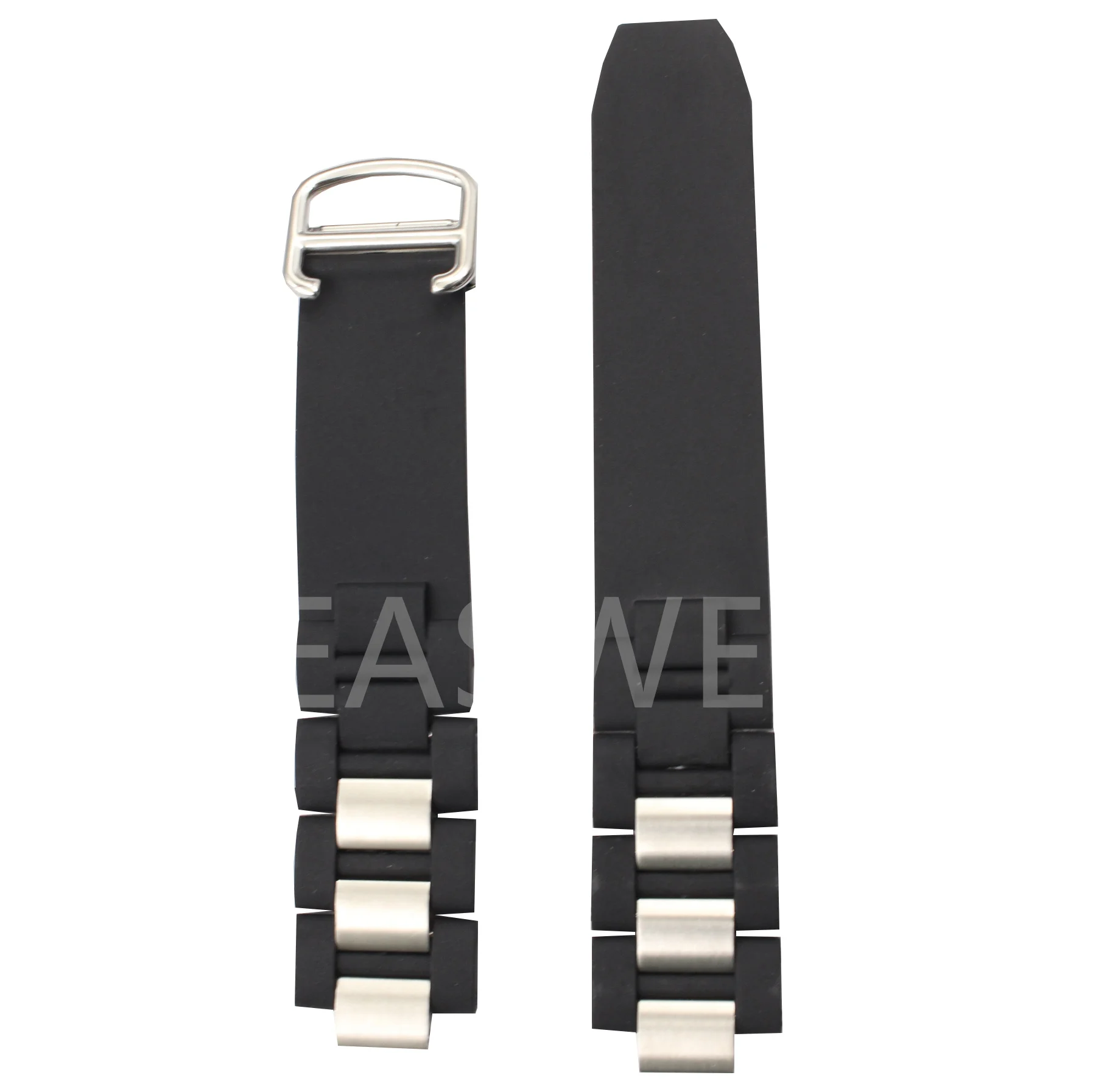 20mm*10mm Black Rubber Wrist Watch Band Strap For 21 Chronoscaph - Buy ... image.