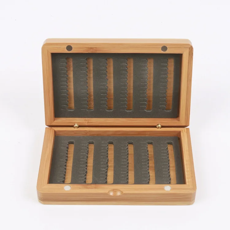 新入荷 手作り 高級竹製 釣り道具箱 木製フライフックボックス