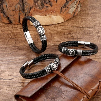 New Arrival High Quality Wrap Braided Leather Bracelet Men Bracelet Genuine Bracelet Great Gift Wholesale Price