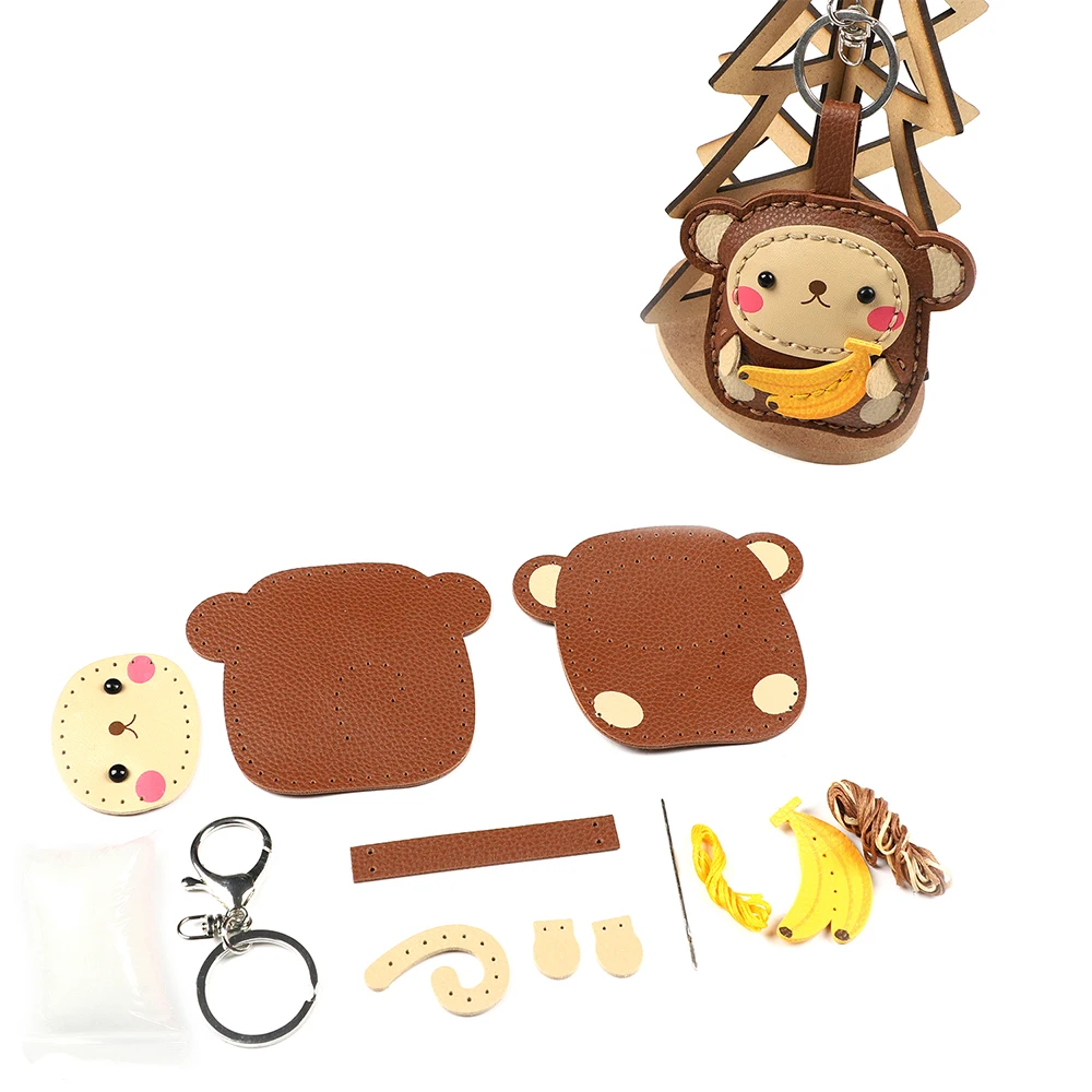 Diy Animal Pu Leather Handmade Sewing Craft Key Chian Toy Sets Hobby