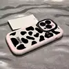Puff con motivo mucca bianco-nero e bianco