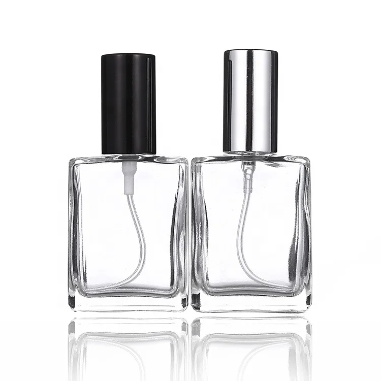 Frosted Transparent Rectangular Glass Perfume Spray Bottles - 15ml
