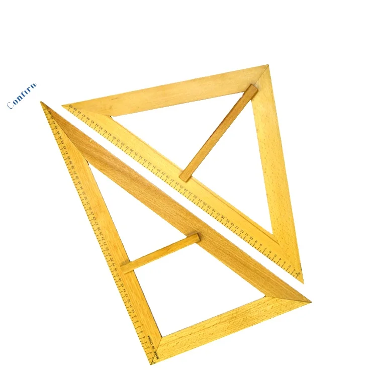 Professional School Geometry Math Ruler Sets Wooden Protractor Triangle Rulers Teaching Wood Ruler Set