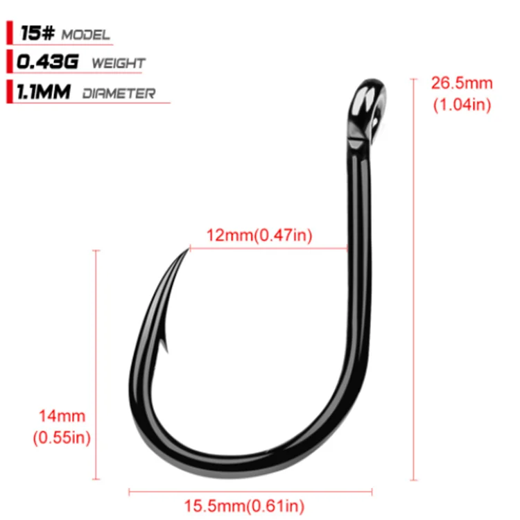 200pcs sliver wacky hook high carbon Steel worm fishing hooks for sea fishing