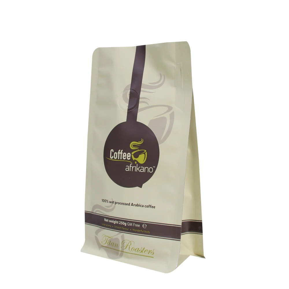 Matte White Printed Coffee Sachet Custom Printed  Bags Stand up Plastic Coffee Bag