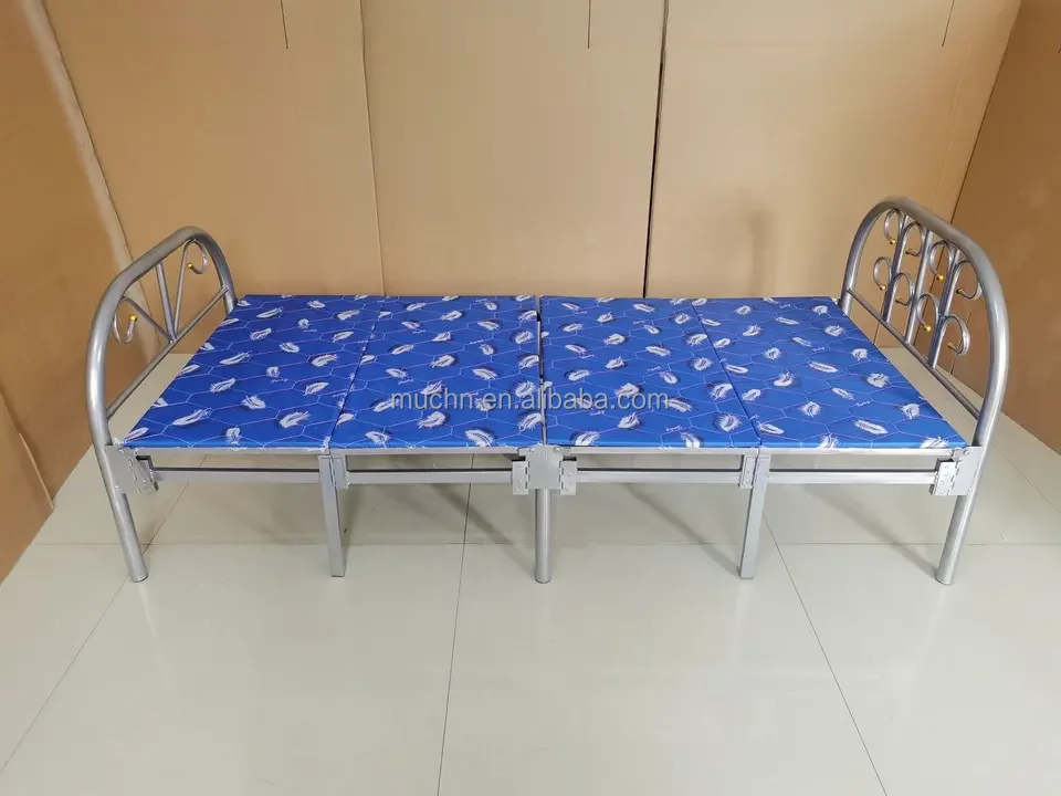 Modern White Metal Foldable Bed Frame - Compact & Multi-purpose Design ...