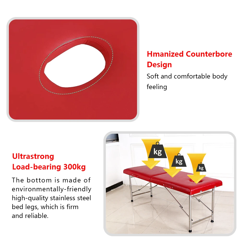 Foldable Portable Adjustable Folding Massager Bed Spa Facial Lash Bed