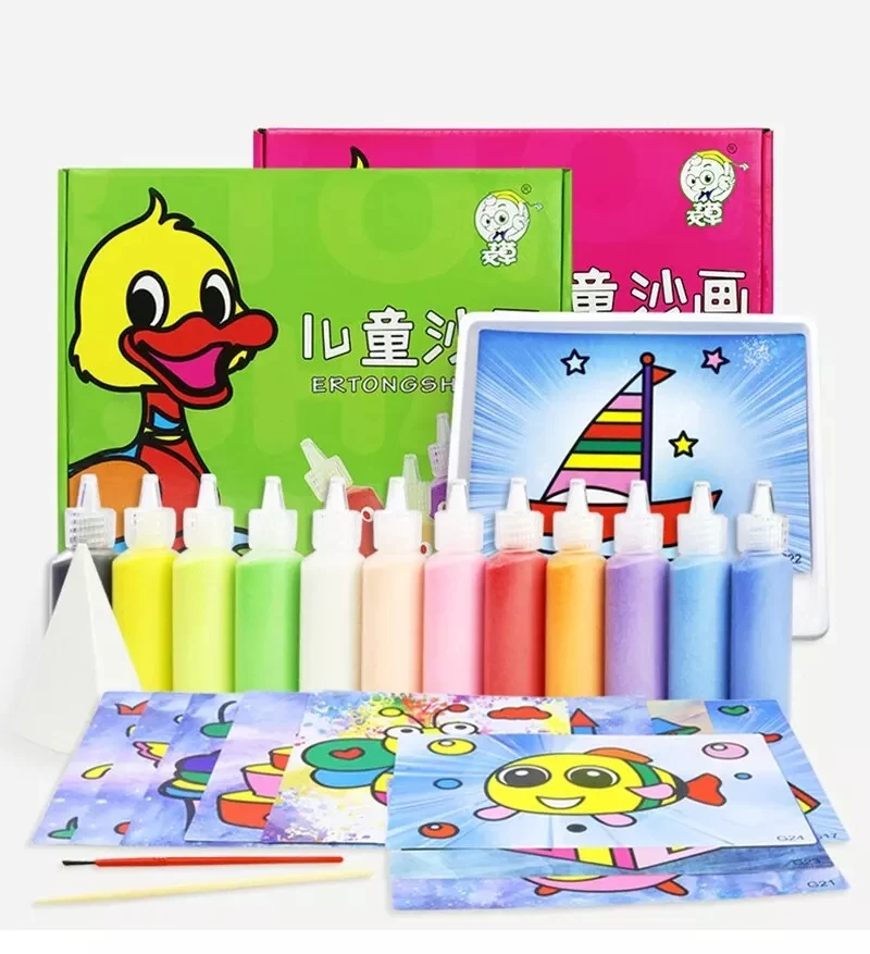 Sand Art Kids Sand Painting With Different Color Diy Craft Sticker Childrens Sand Painting Set - Buy Sand Art,Childrens Sand Painting Set,Diy Craft ...