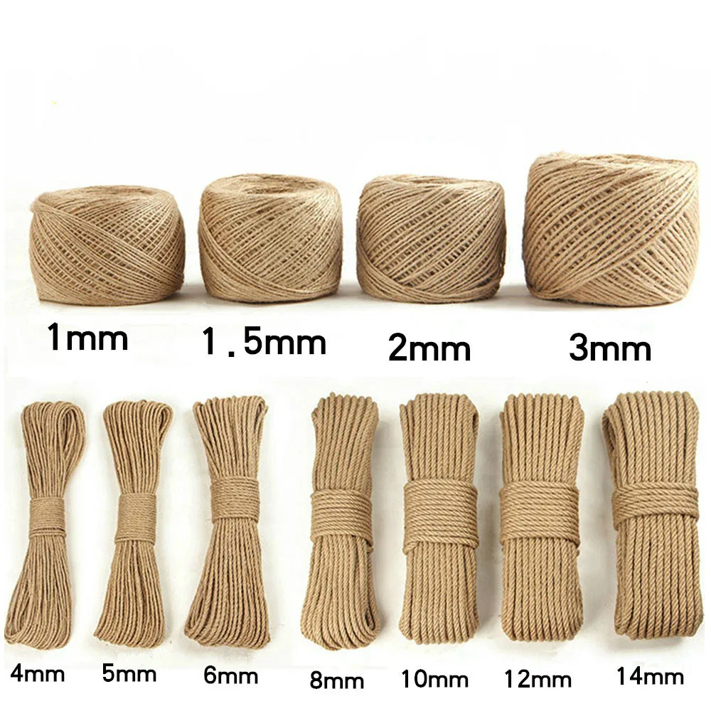 5Meters 6-20mm Natural Cotton Rope Twisted Macrame Cord Bag Drawstring Home  Decoration Braided Ropes Textile Sewing Accessories
