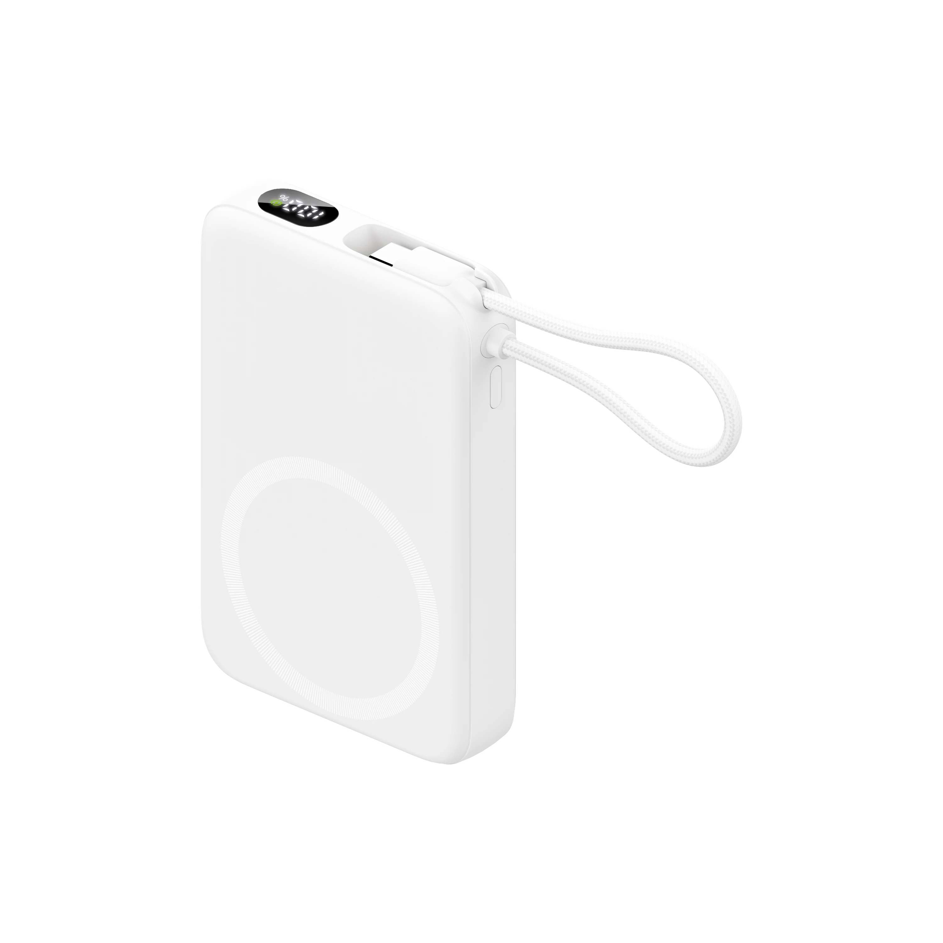 Magnetic Power Bank 10000mAh Built-in Type-C Cable 20W Digital Display Portable Charger PB191-C Compatible with iPhone 17/16/15
