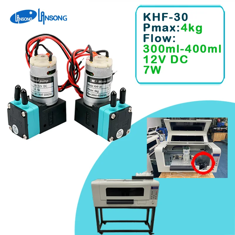 Mощный Lansong KHF-30 24V/12V DC Ink Sirkulyatsiya Nasosi 7Vt Eco-Solvent Uygun Yeni DTF Printer Inkjet Aksessuar