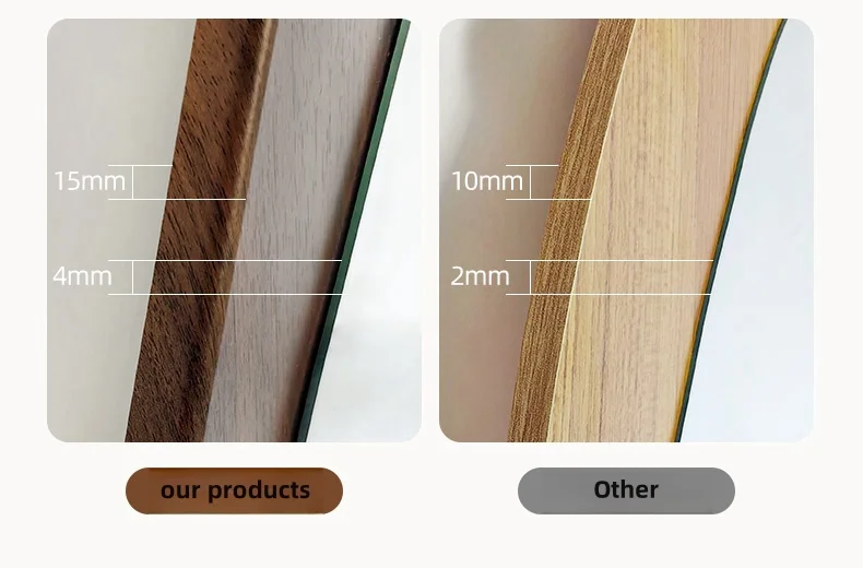 Solid wood base MDF frame full size standing floor home decor retro style long mirror living room salon mirror spiegel espejo