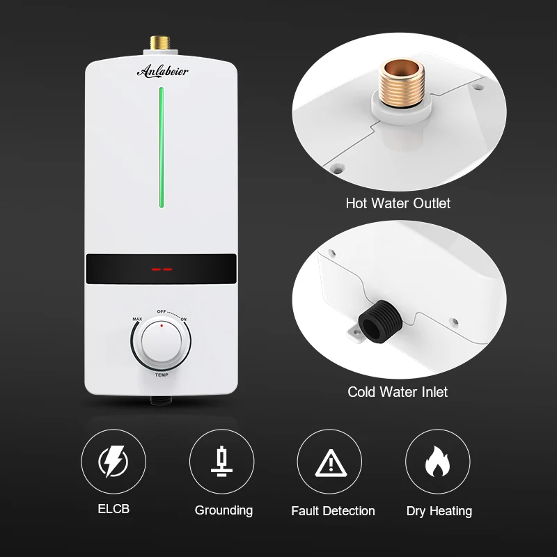 Under Counter Instant Electric Geyser Portable Mini Electric Hot Water Heater for Kitchen Bathroom Shower