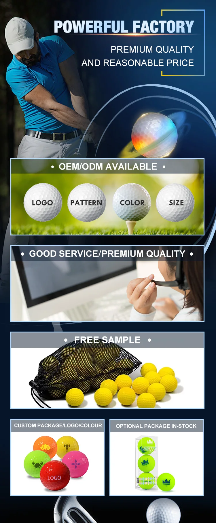 Wholesale Constant Light Up Glowing Golf Balls Golf Tees Colored