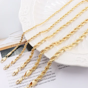 Fashion Trendy Multi Size Gold Plating Twist Link Chain Charm Bracelets Twisted Rope Bracelet For Women Girls