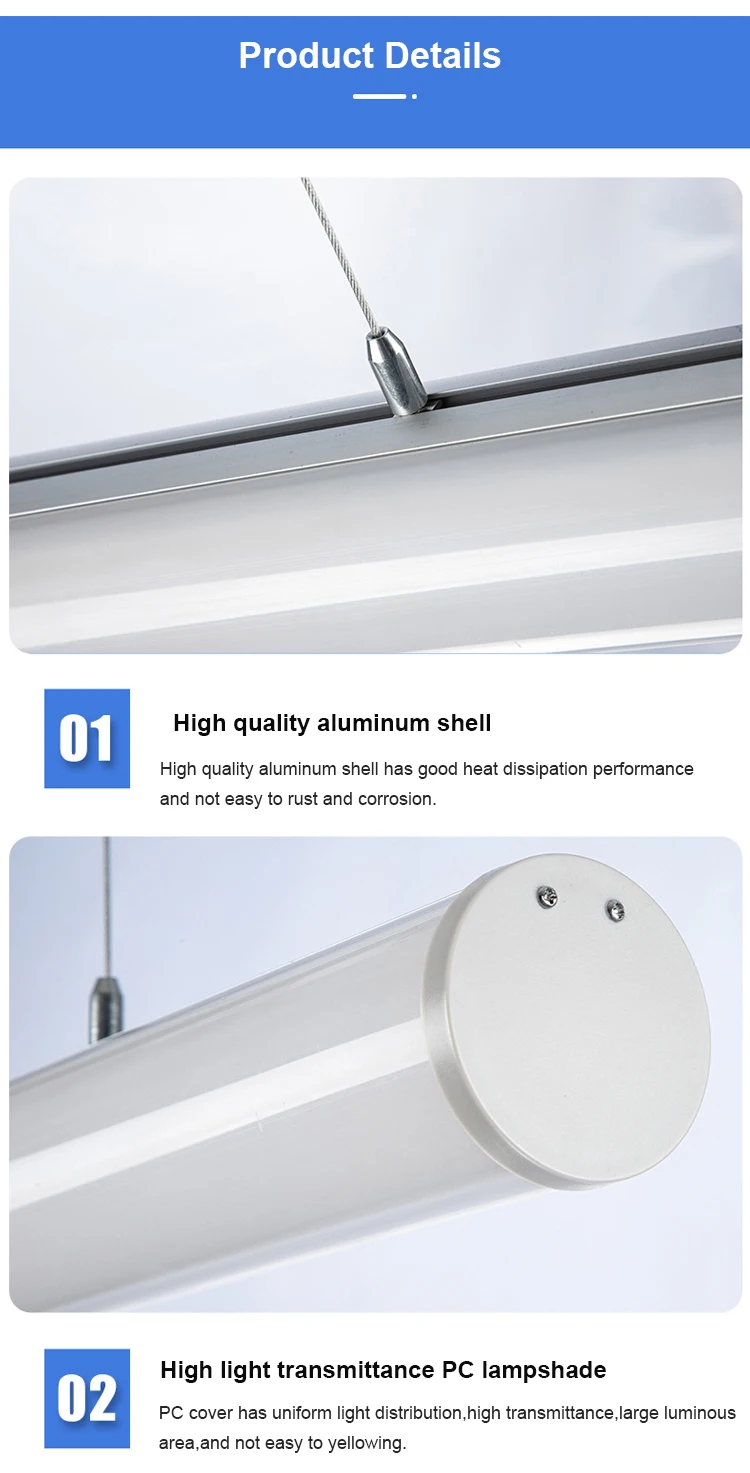 High Brightness Led Hanging Light Home Office Lighting Modern LED Tube Pendant Light Living Room Interior Led Suspended Lamp