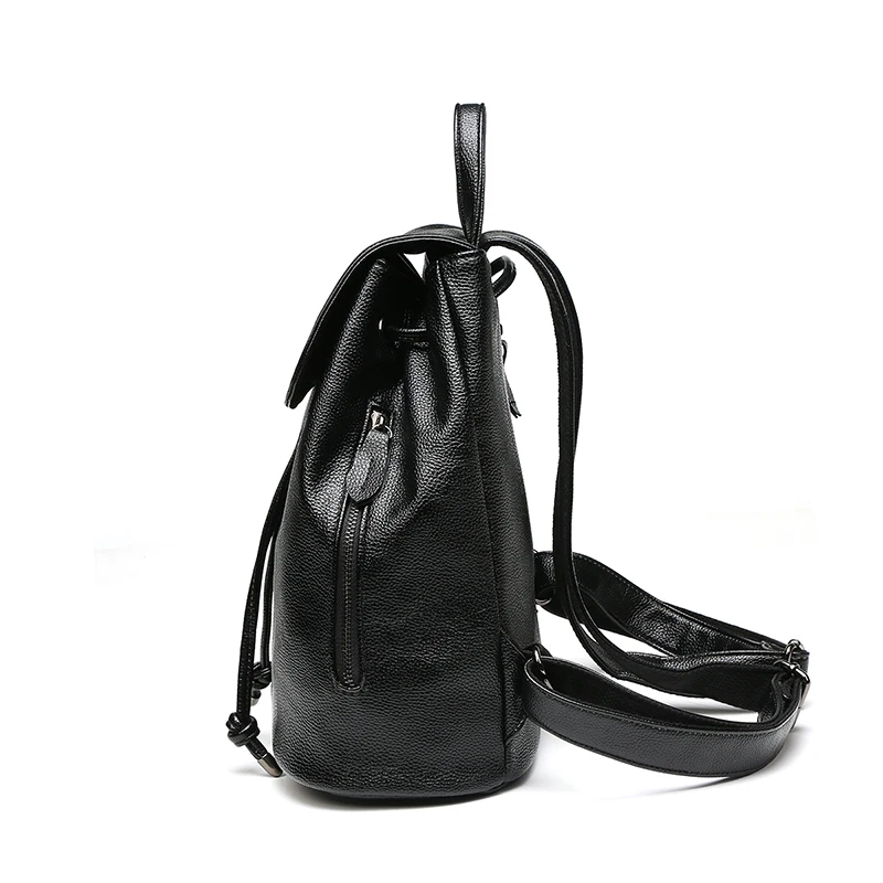 High Quality Girls College Bags Luxury Backpack Fashion Women Pu Leather Drawstring Backpacks Bags