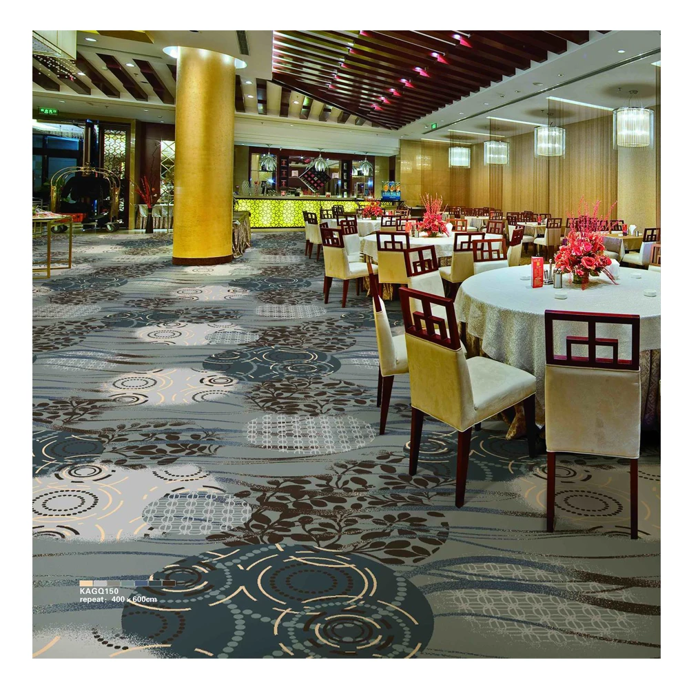 Customized Design Luxury Thick Carpet Tiles for Hotel Restaurant Classic 80%Wool 20%Nylon Axminster Carpet for Casino Ball Room