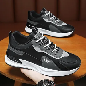 2026 Black Walking Style Shoes Skateboarding Running Shoes Three Colors Leather Men Shoes